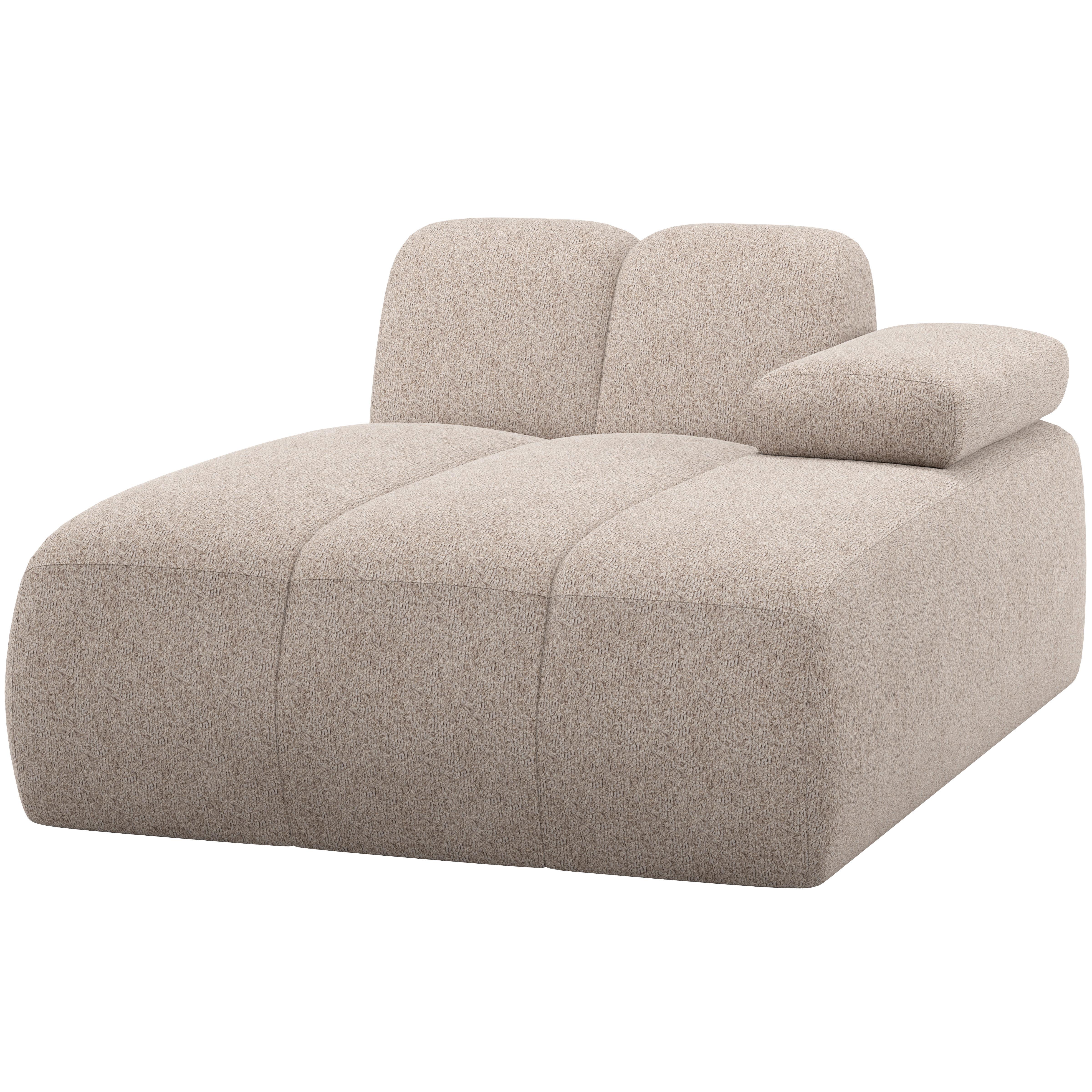 Sofaelement Mojo Sandfarben, Armteilverstellung - Sandfarben/Schwarz, MODERN, Textil (124cm) - Livetastic