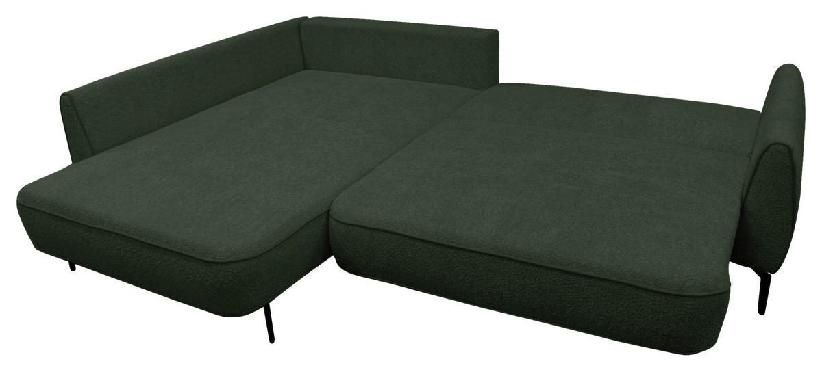 Ecksofa Abriamo Dunkelgrün 204x273 cm - Dunkelgrün/Creme, Design, Textil (204/273cm) - MID.YOU