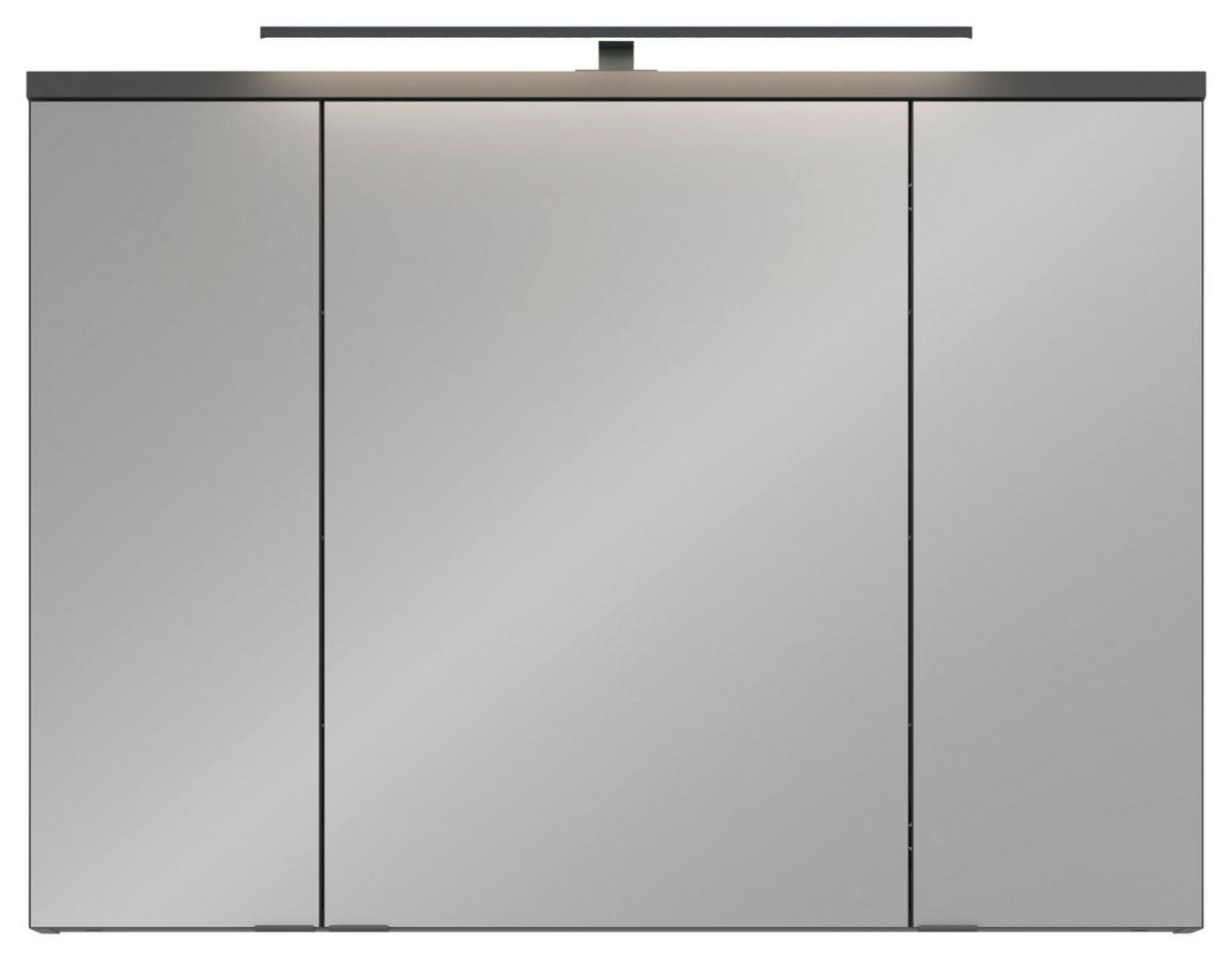 Badezimmer Manhatten Anthrazit/Kieselgrau B:148,6cm - Anthrazit/Grau, MODERN, Holzwerkstoff (148,6/200/47,3cm) - Luca Bessoni