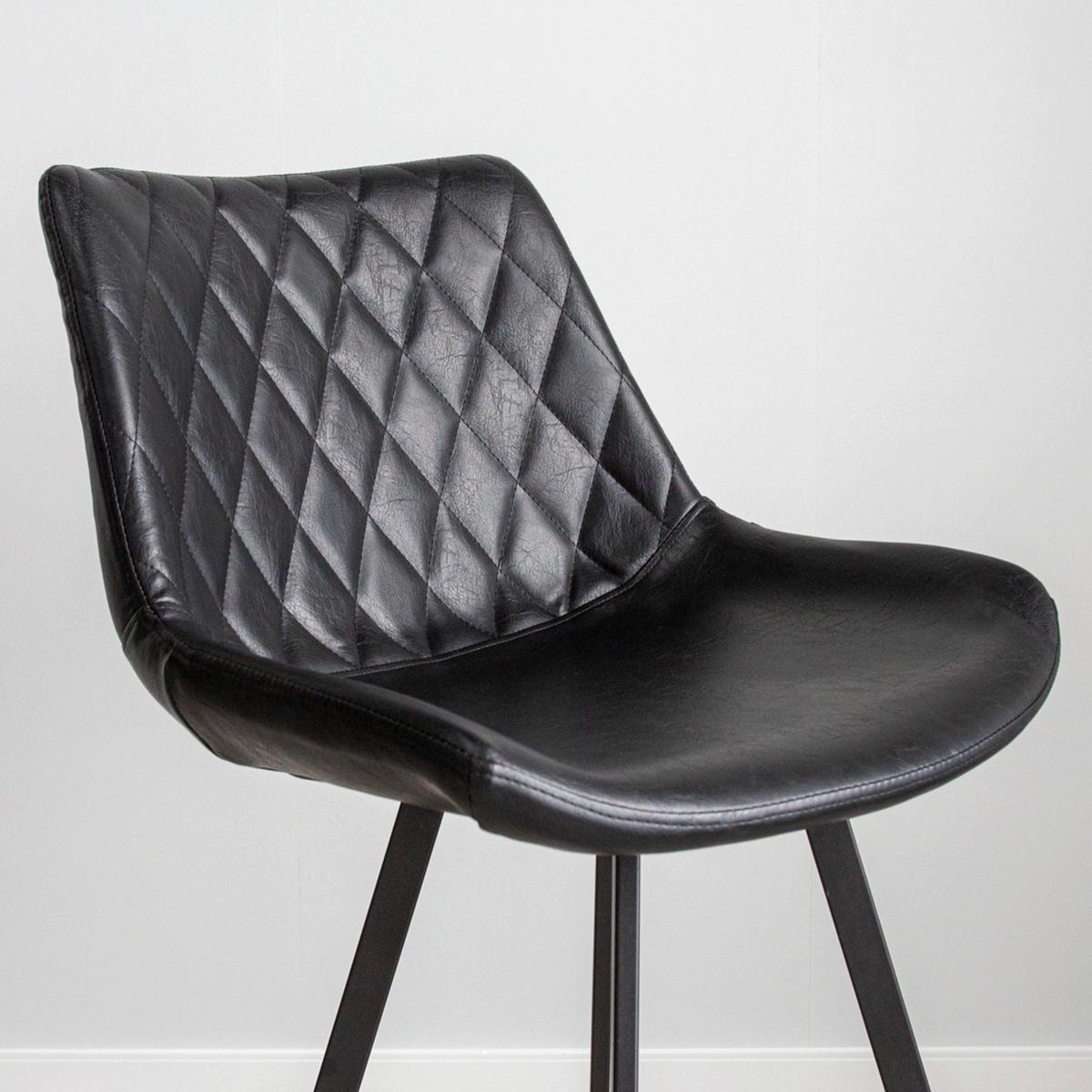 Barhocker-set Bowie Schwarz B: 50 Cm - Schwarz, KONVENTIONELL, Textil/Metall (50/102/55cm) - MID.YOU