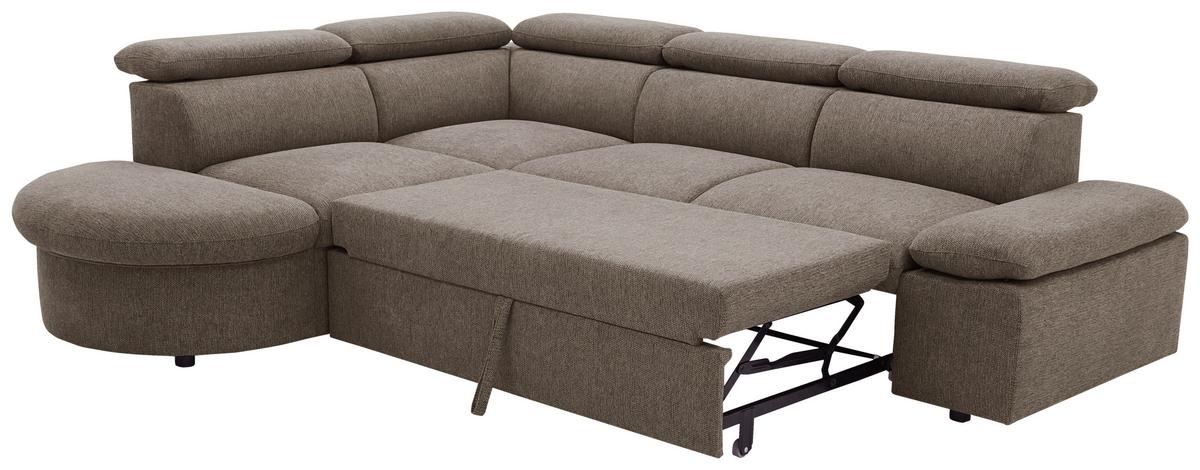 Ecksofa Firenze - Schwarz/Braun, Basics, Textil (219/265cm) - MID.YOU