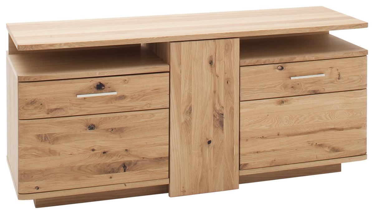 TV-Element Santori B: 155 cm Eiche Dekor - Eichefarben/Schwarz, Design, Holz/Holzwerkstoff (155/72/50cm) - Livetastic