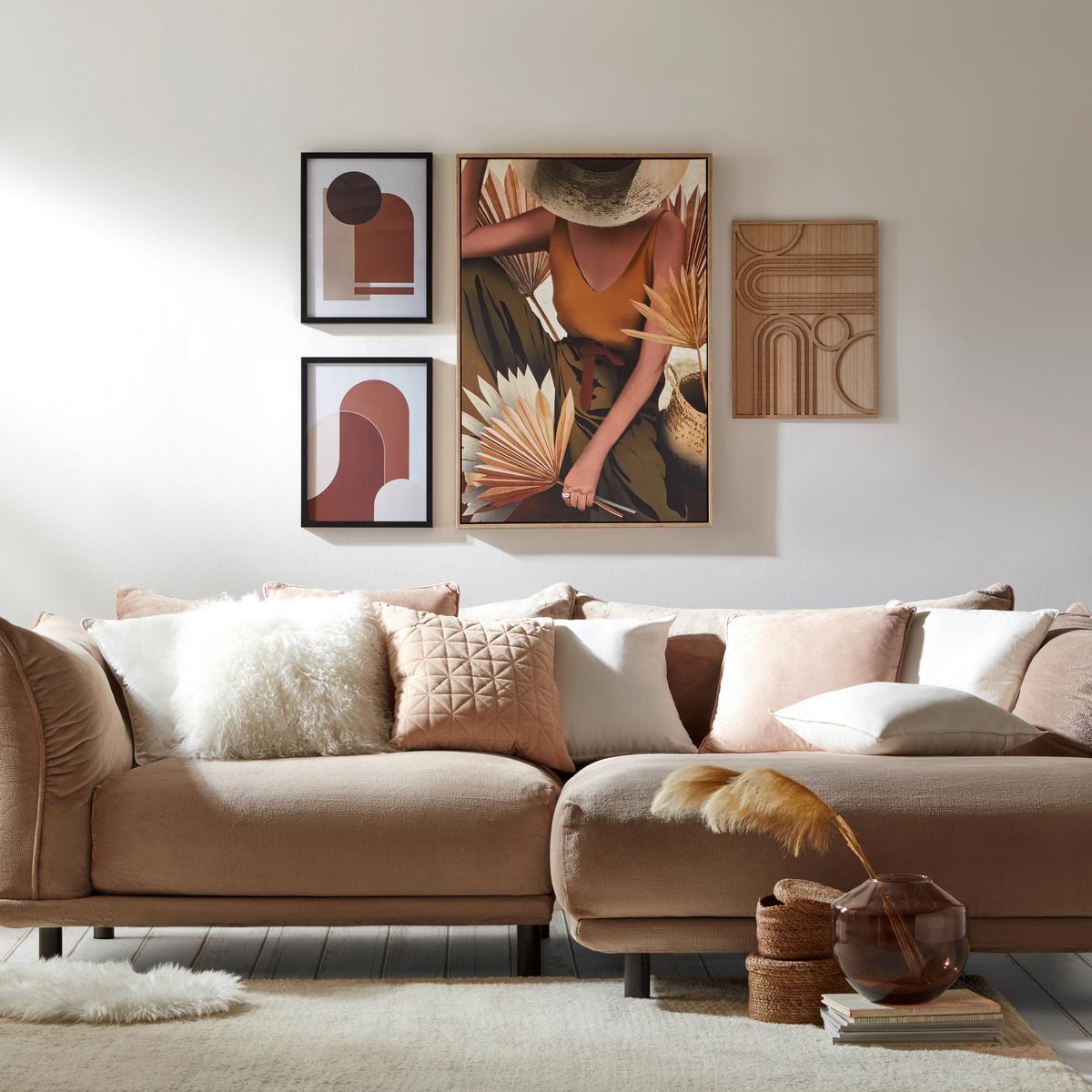 Obraz na plátně Denise, 60/90cm - přírodní barvy/hnědá, dřevo/textil (60/90cm) - Modern Living