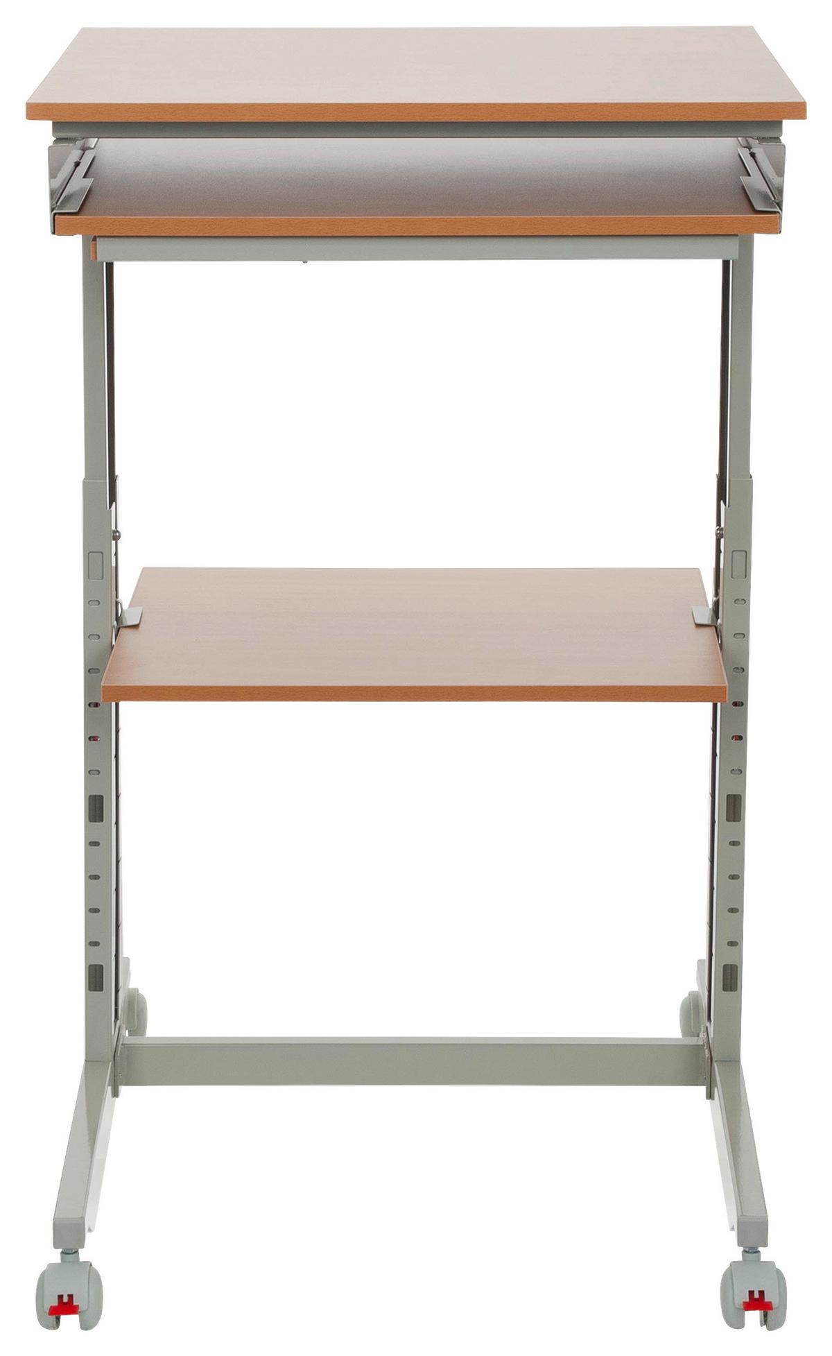 Schreibtisch B 50cm H 71,5 - 107,5 Cm Grau/buche Dekor - Buchefarben/Grau, Basics, Holzwerkstoff/Kunststoff (60/71,5-107,5/50cm) - MID.YOU