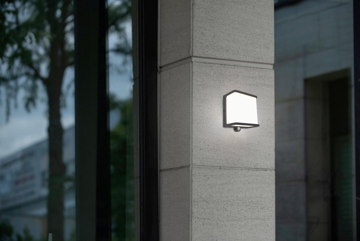 Solarleuchte Doblo Weiß Anthrazit L: 15 cm - Anthrazit/Weiß, Basics, Kunststoff/Metall (15/9/17cm)