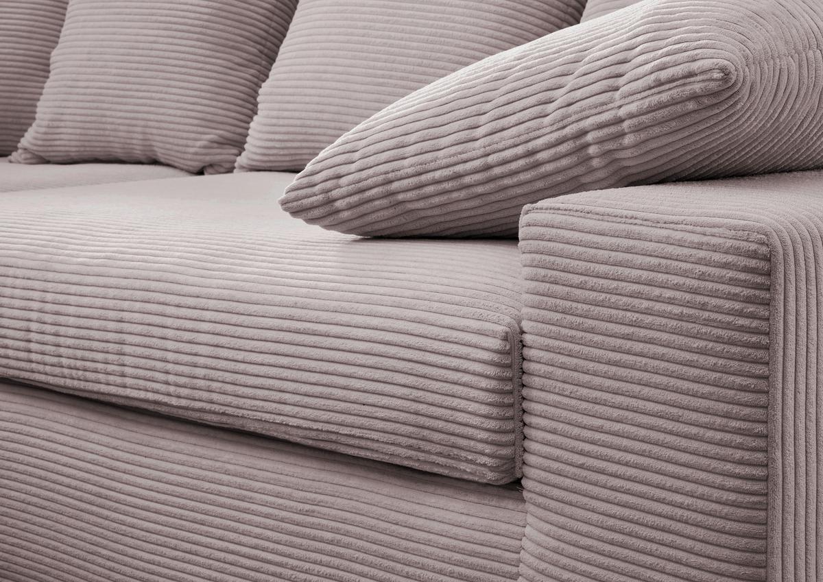 4-sitzer-sofa Avellino Rosa - Schwarz/Rosa, MODERN, Textil (308/80/140cm) - Livetastic