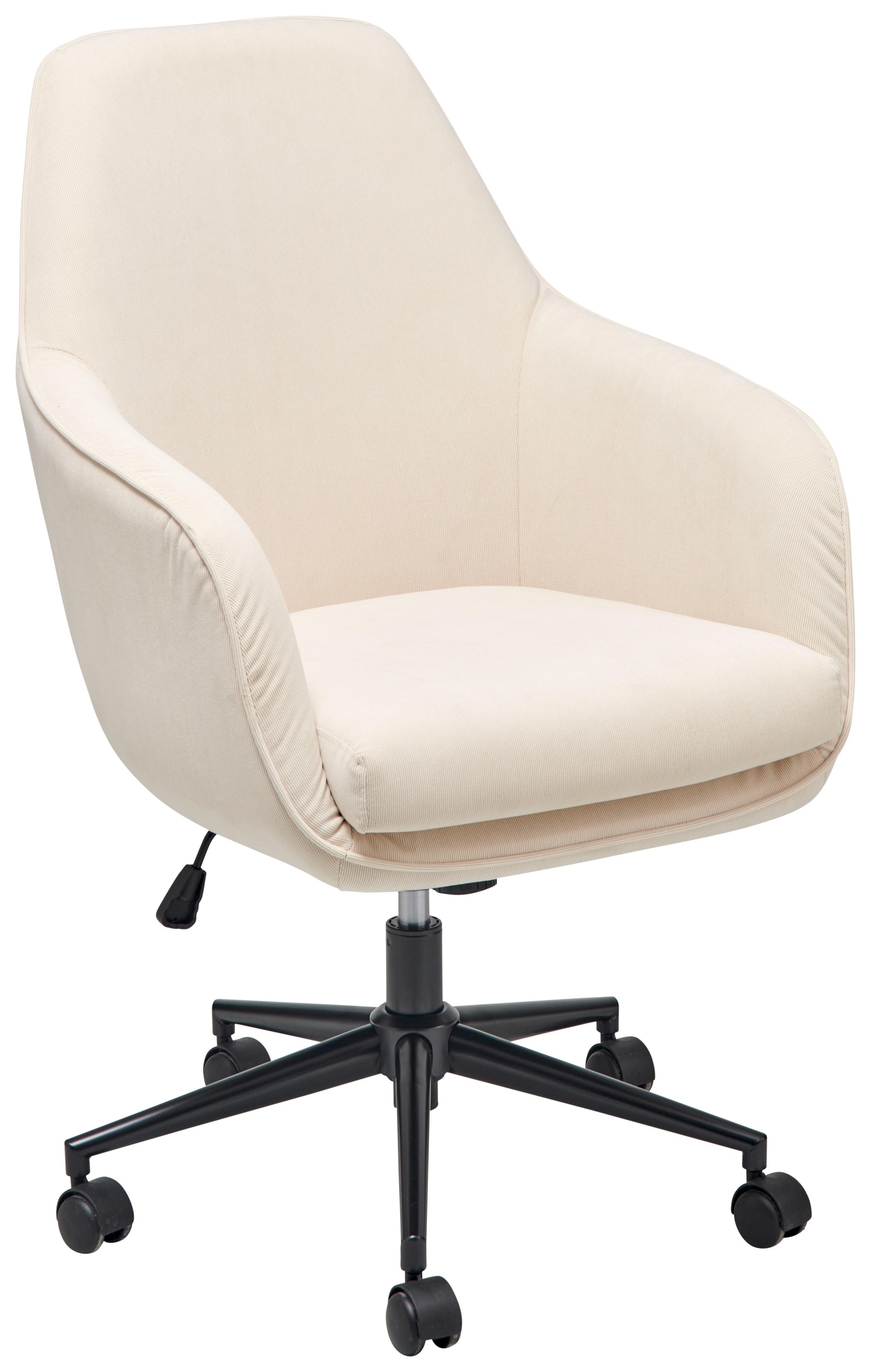 Drehstuhl Columbus - Beige/Schwarz, LIFESTYLE, Kunststoff/Textil (63/93-98/71cm) - Livetastic