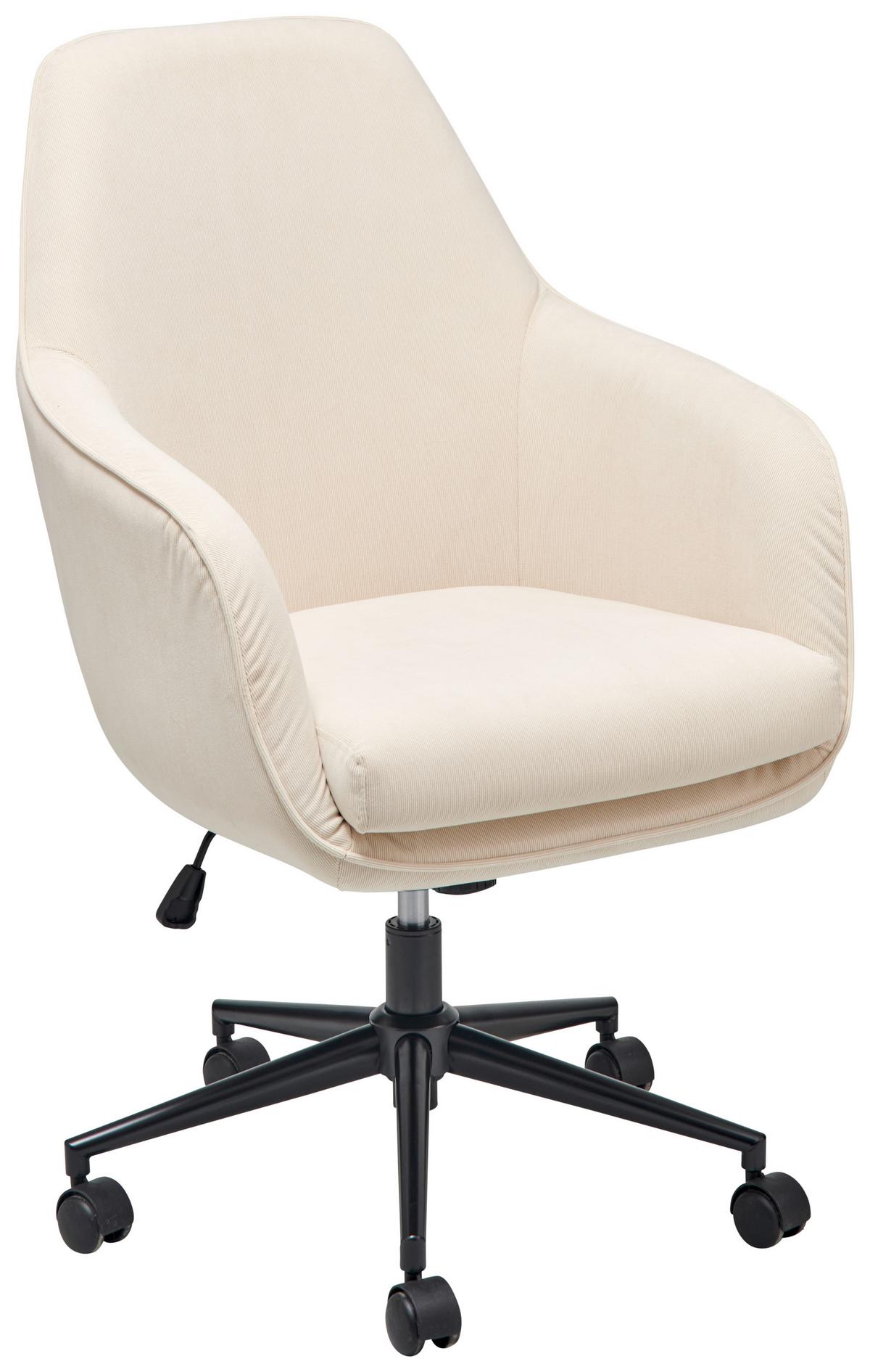 Drehstuhl Columbus - Beige/Schwarz, LIFESTYLE, Kunststoff/Textil (63/93-98/71cm) - Livetastic