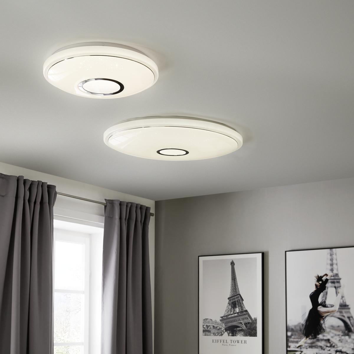 Stropní LED svítidlo Ross Ø 68cm, 30 Watt - bílá/opál, Romantický / Rustikální, kov/plast (68/8cm) - Premium Living