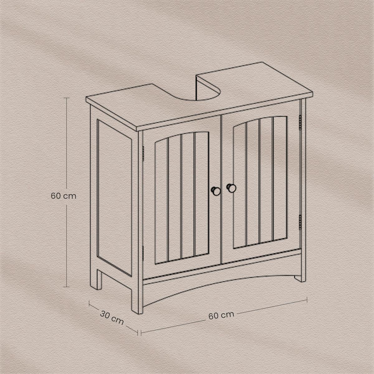 Waschbeckenunterschrank Bbc01wt - Weiß, Trend, Holzwerkstoff (60/60/30cm) - MID.YOU