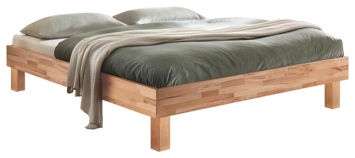 Bett Rapallo, Kernbuche 160x200 Cm - Buchefarben/Kernbuche, Natur, Holz (160/200cm) - Hasena