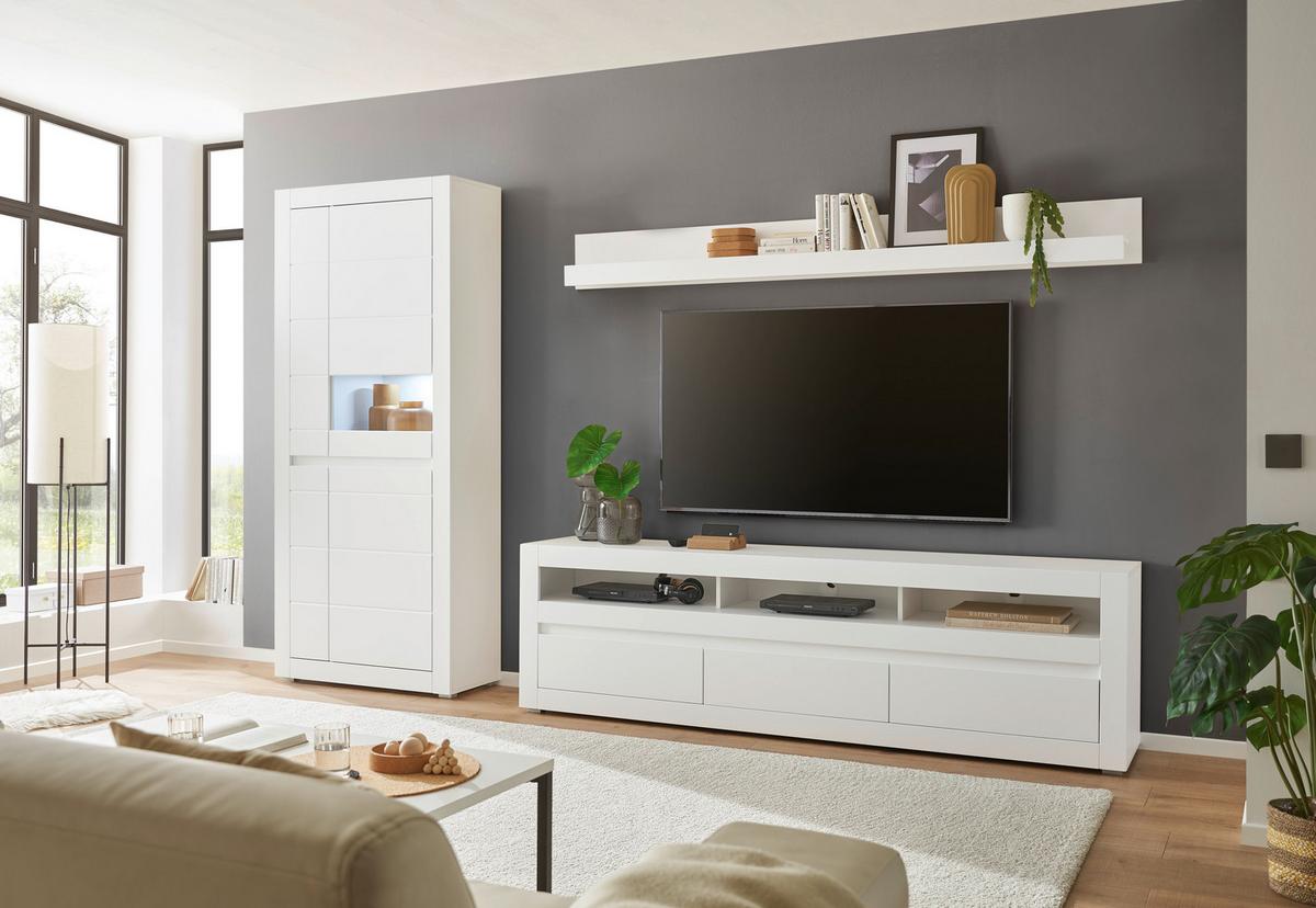 Wandboard Chester Weiß B: 217cm - Weiß, Design, Holzwerkstoff (217/22/18cm) - MID.YOU