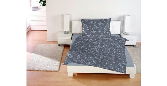 Satin Bettwäsche 140x200 Cm Sigrid Blau Blume - Blau, ROMANTIK / LANDHAUS, Textil - James Wood
