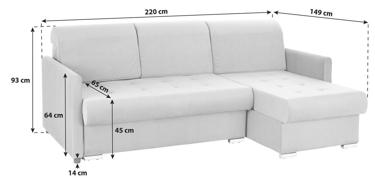 Sedací Souprava Mercury - barvy stříbra/béžová, Moderní, textil/plast (220/93/149cm) - Ondega