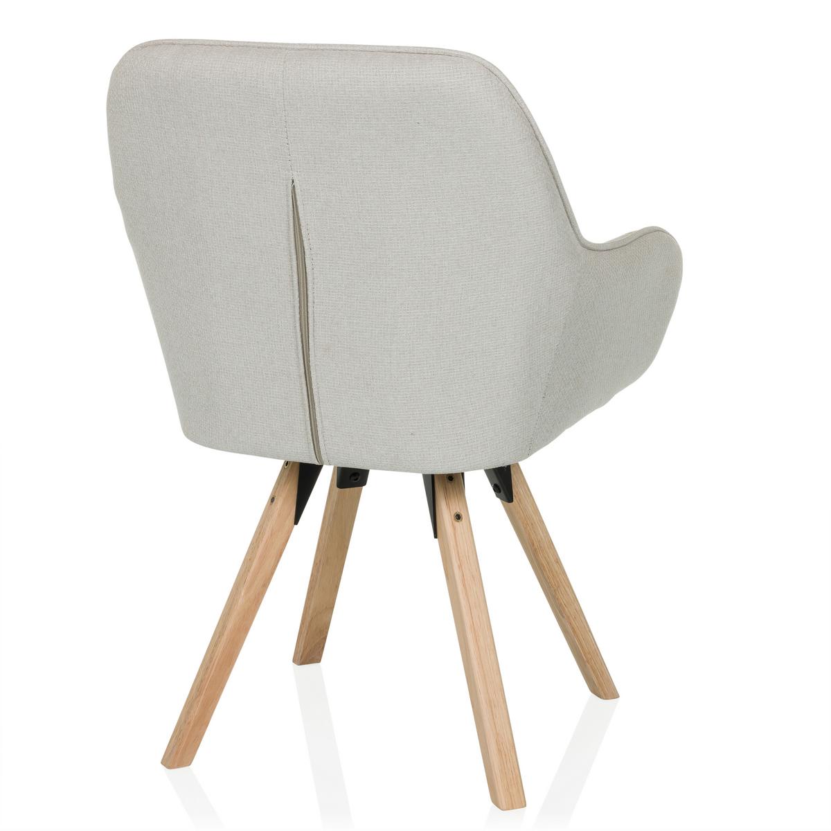 Armlehnstuhl Scandi Ted Creme B: 56 cm - Buchefarben/Creme, MODERN, Holz/Textil (56/84/62cm) - MID.YOU