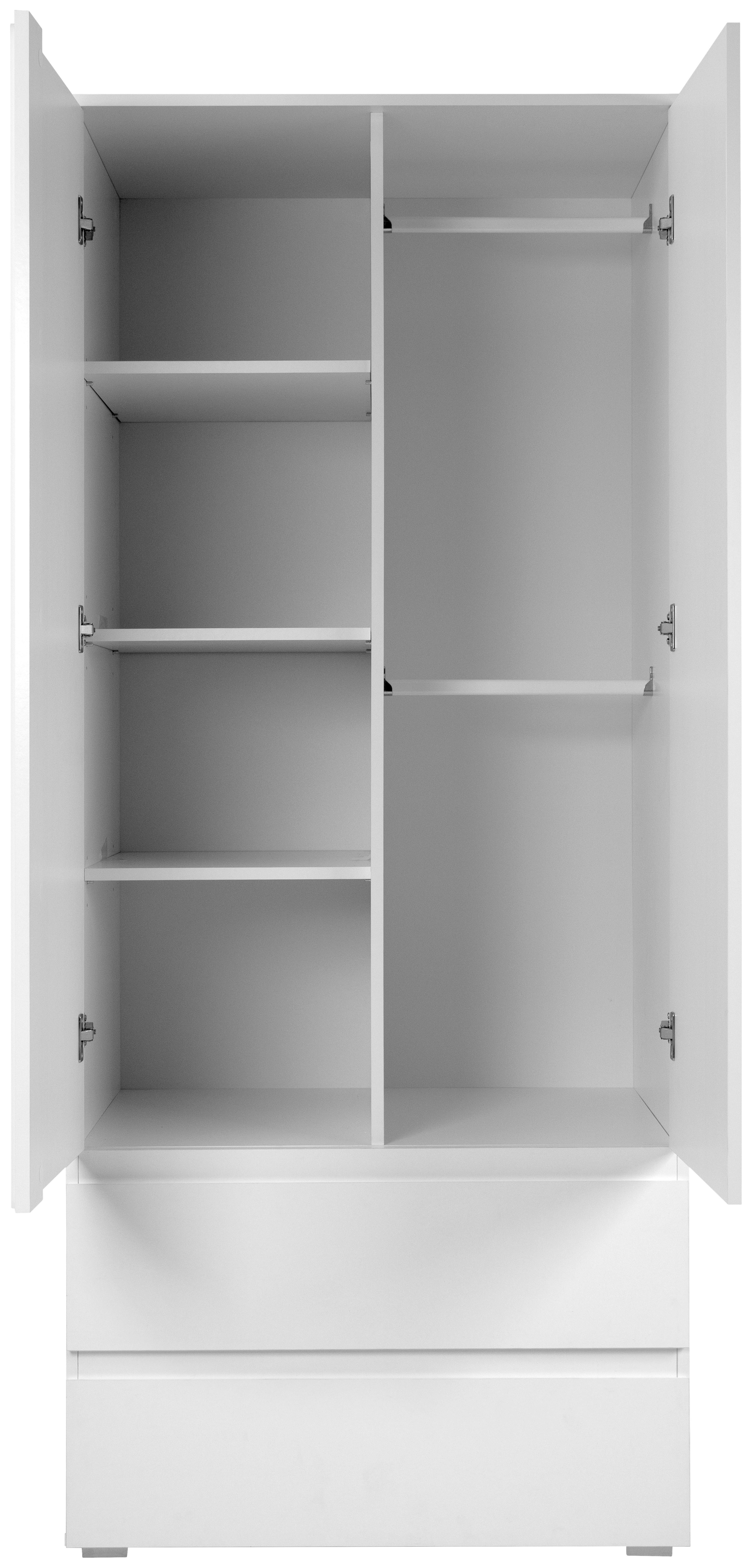 Drehtürenschrank Mit Laden B: 80 Cm Image, Weiß - Weiß, Basics, Holzwerkstoff (80/191/55cm) - MID.YOU