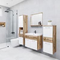 Badezimmer Alba Wotan Eiche/Weiss - Eiche Wotan/Weiß, LIFESTYLE, Holzwerkstoff (120cm) - P & B