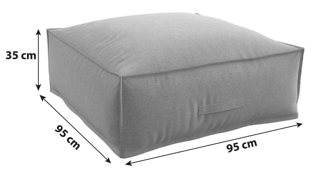 LOUNGESOFA XXL - Grau, MODERN, Textil (95/35/95cm) - Beldano