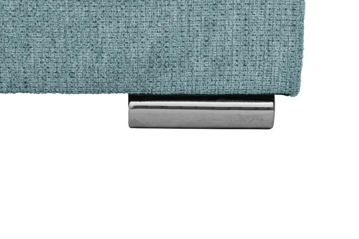 Rohová sedačka SENSO U, ľavá, tyrkysová, úl.priestor a lôžko - chrómová/tyrkysová, Modern, drevo/textil (197/346/183cm)
