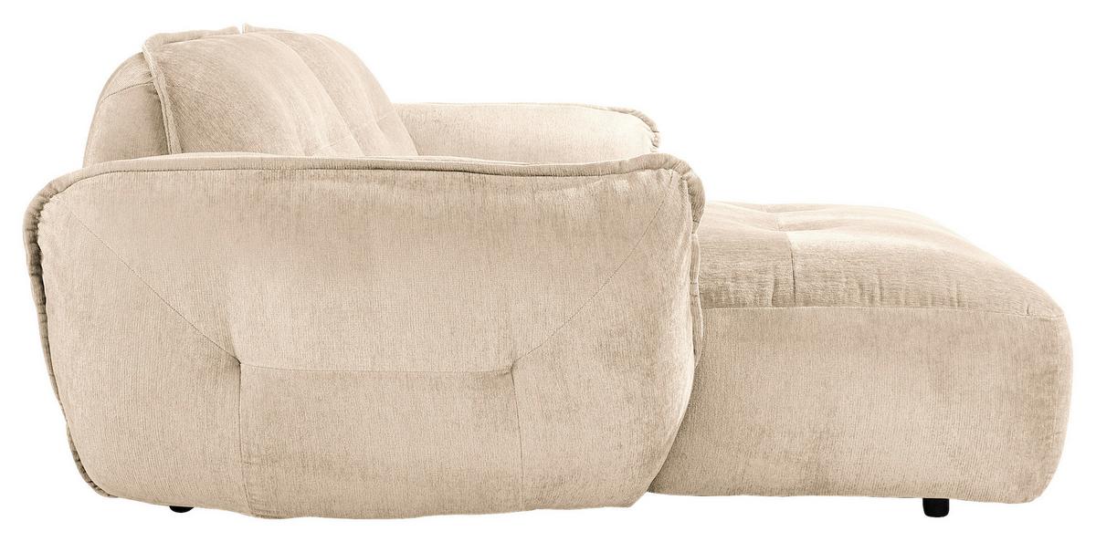 Ecksofa Fluffy, Creme S: 184x269 Cm - Creme/Schwarz, MODERN, Textil (184/269cm) - Trendmanufaktur