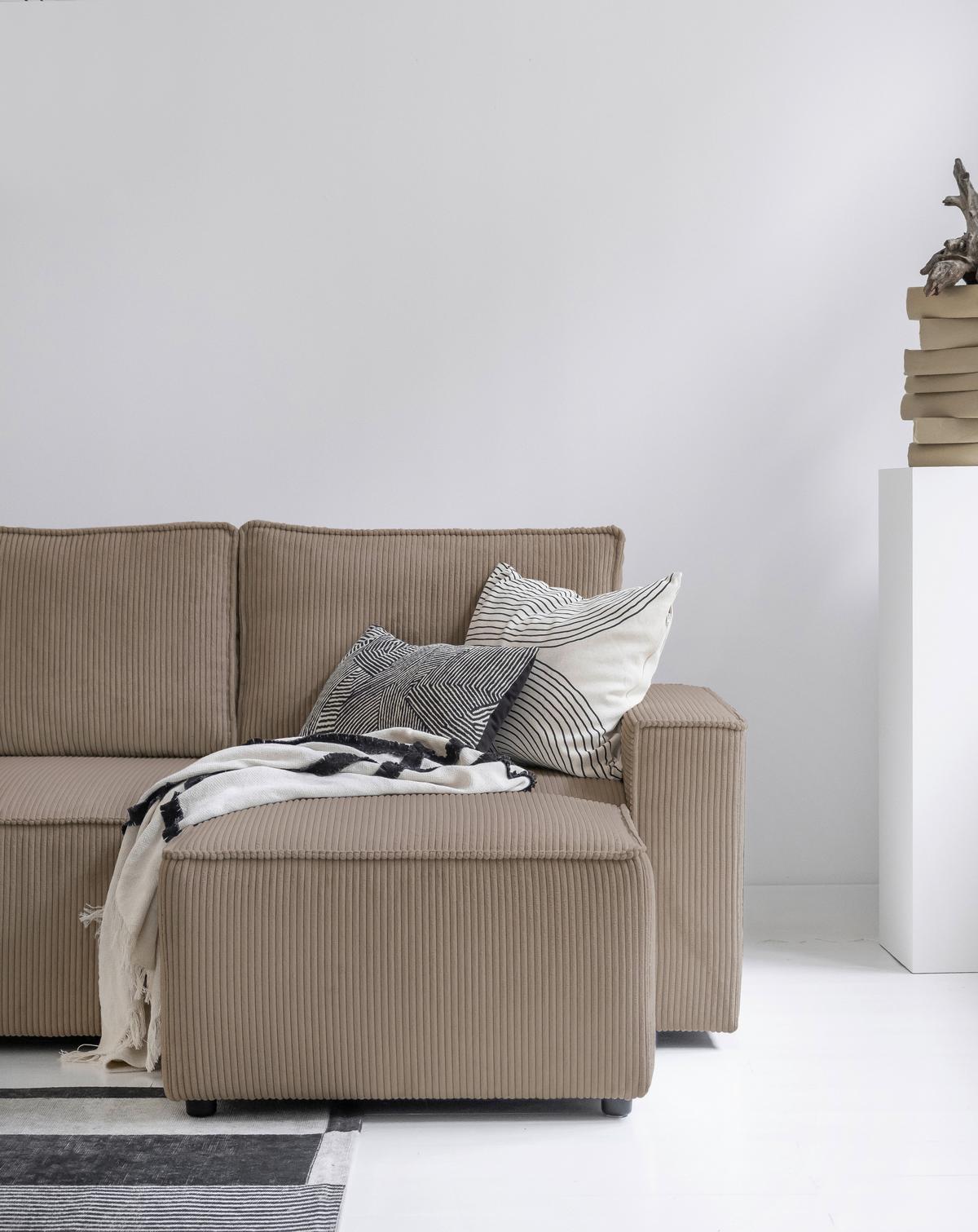 Rozkládací sedačka OLIVER, oboustranná montáž, šedohnědá - černá/šedohnědá, Design, textil/plast (250/156cm) - MID.YOU