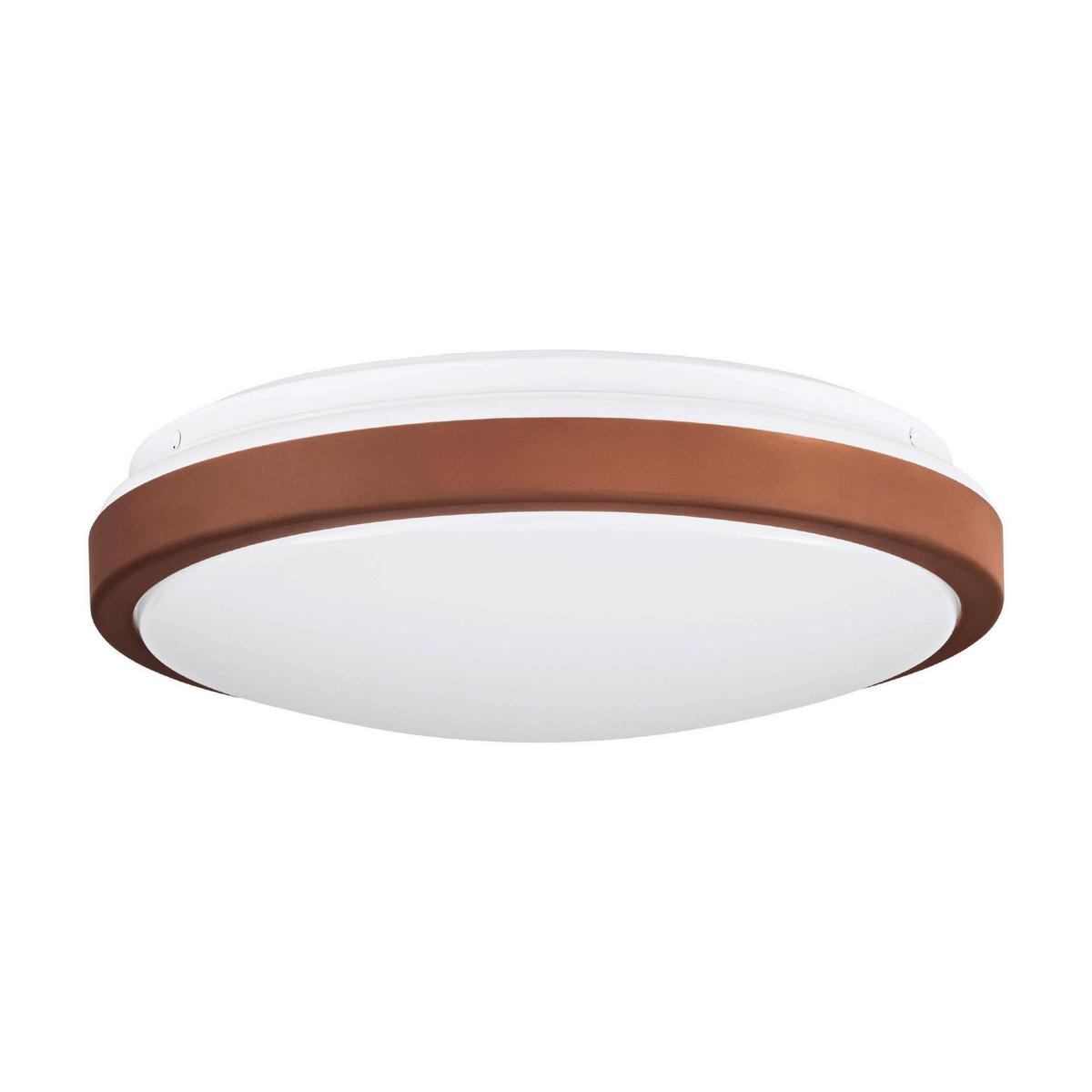 Led-deckenleuchte Lezuza Ø 24,5 Cm Weiß/mokka - Weiß/Mokka, Basics, Kunststoff/Metall (24,5/9cm) - Eglo