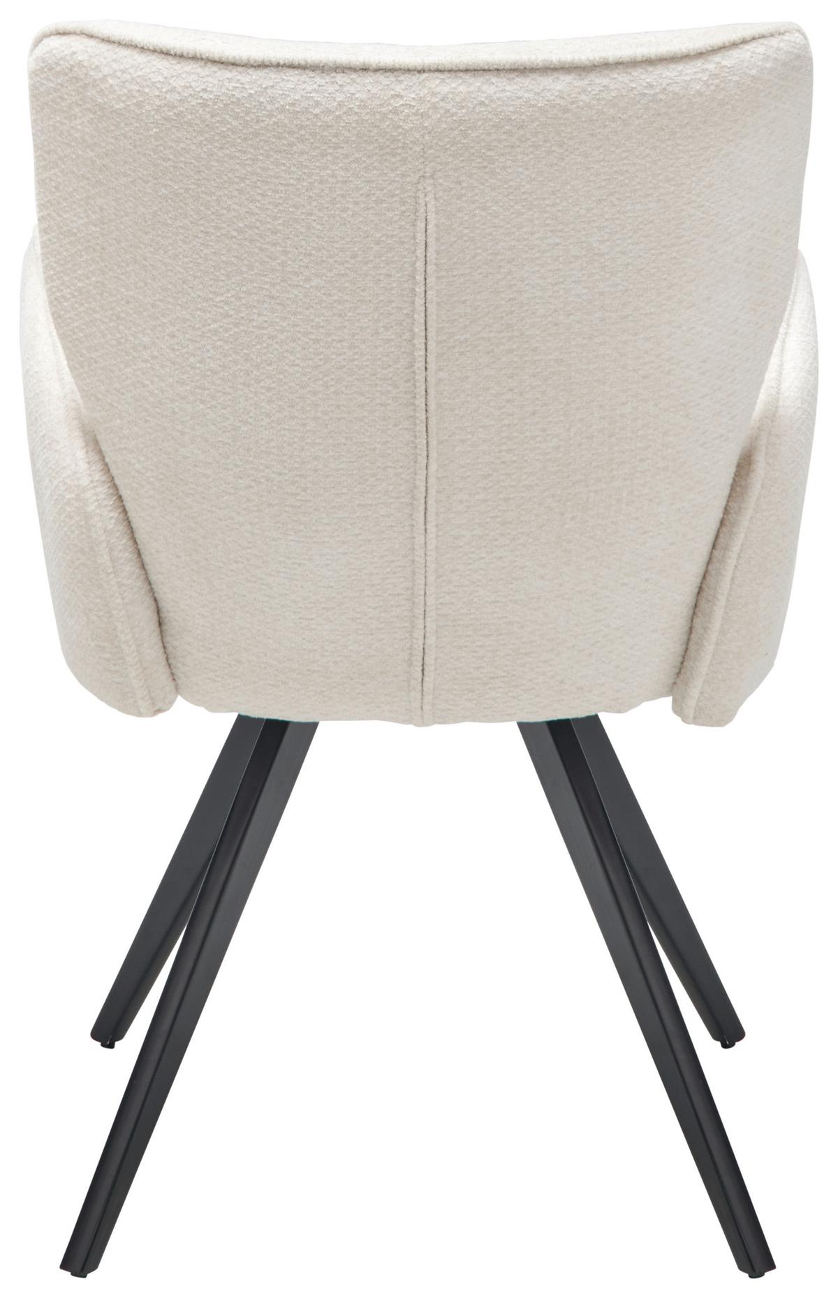 Armlehnstuhl Kim Schwarz/beige Gepolstert - Beige/Schwarz, LIFESTYLE, Textil/Metall (60/85/61cm) - MID.YOU