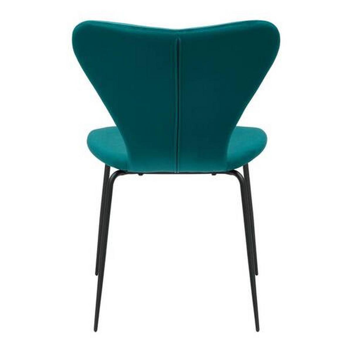 Jídelní židle ALICIA petrolejová - petrolej/černá, Moderní, kov/dřevo (53/82,5/53cm) - Bessagi Home