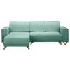 Ecksofa Bellal Mintgrün S: 257x174 cm - Wengefarben/Mintgrün, Design, Textil (257/174cm) - Livetastic