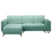 Ecksofa Bellal Mintgrün S: 257x174 Cm - Wengefarben/Mintgrün, Design, Textil (257/174cm) - Livetastic