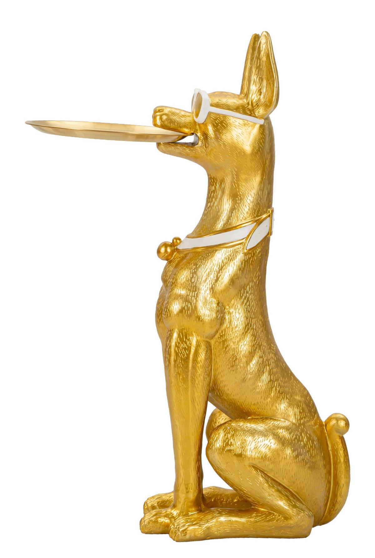Skulptur Kunststoff/metall, Gold - Basics, Kunststoff/Metall (39/91/25cm)