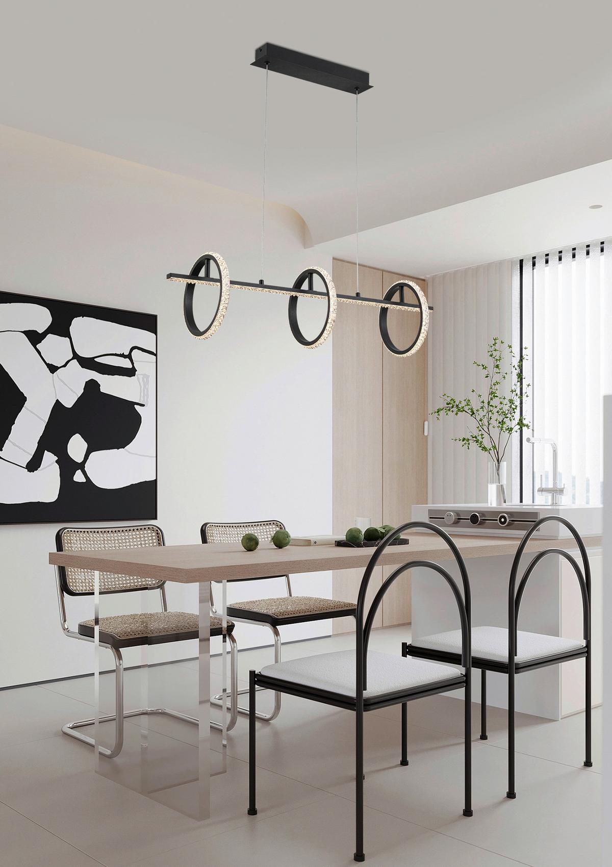 ZÁVESNÉ LED SVIETIDLO ULO - čierna, Modern, kov/plast (80/20/120cm) - Modern Living