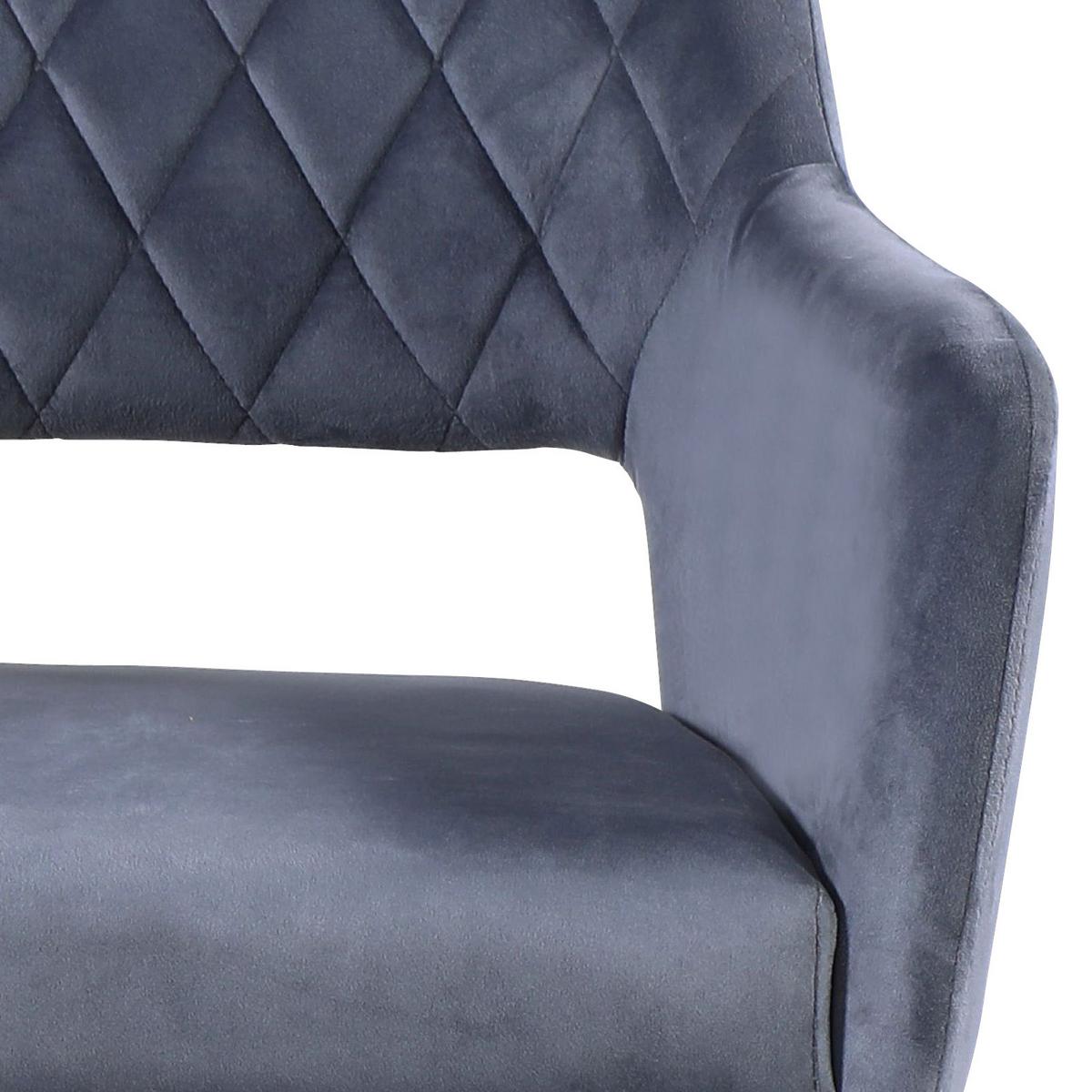Vierfußstuhl Vicky Grau Gepolstert, Samt - Schwarz/Grau, MODERN, Textil/Metall (57/86/61cm)