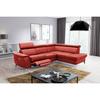 Ecksofa Lince Rot S: 257x197 Cm - Chromfarben/Rot, Design, Leder/Textil (257/197cm) - Livetastic
