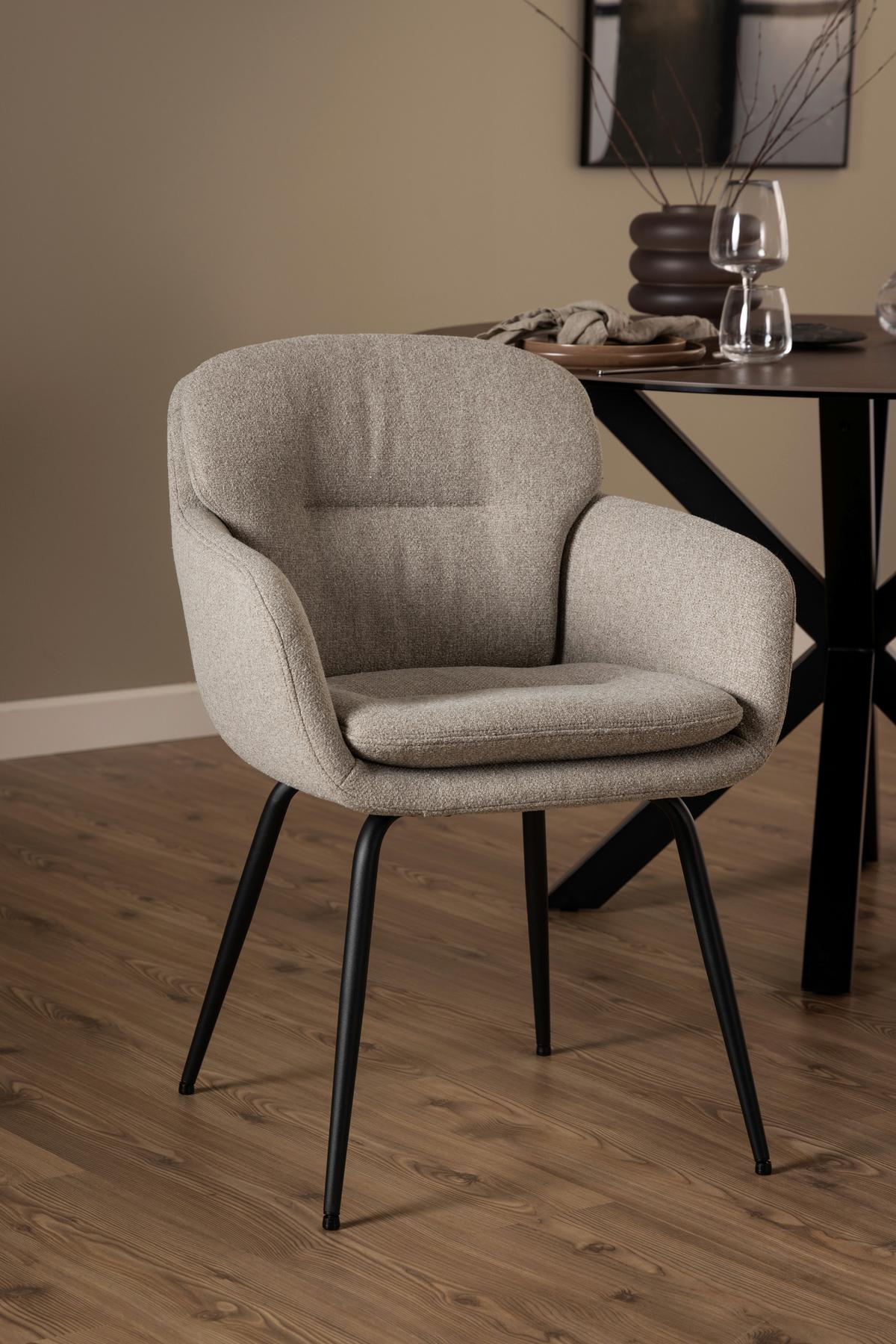 Židle s područkami béžová/černá - černá/béžová, Design, kov/textil (58/84/59cm) - MID.YOU