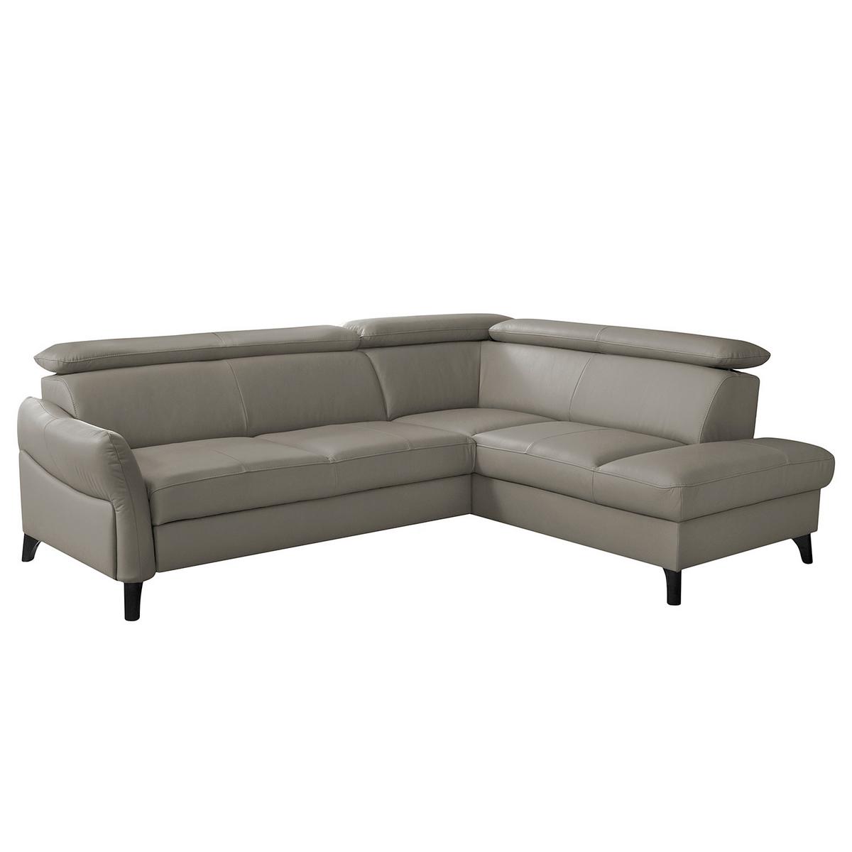 Ecksofa Note New Teilleder Schlammfarben 244x199 - Schlammfarben/Schwarz, Design, Leder/Textil (244/199cm) - Livetastic