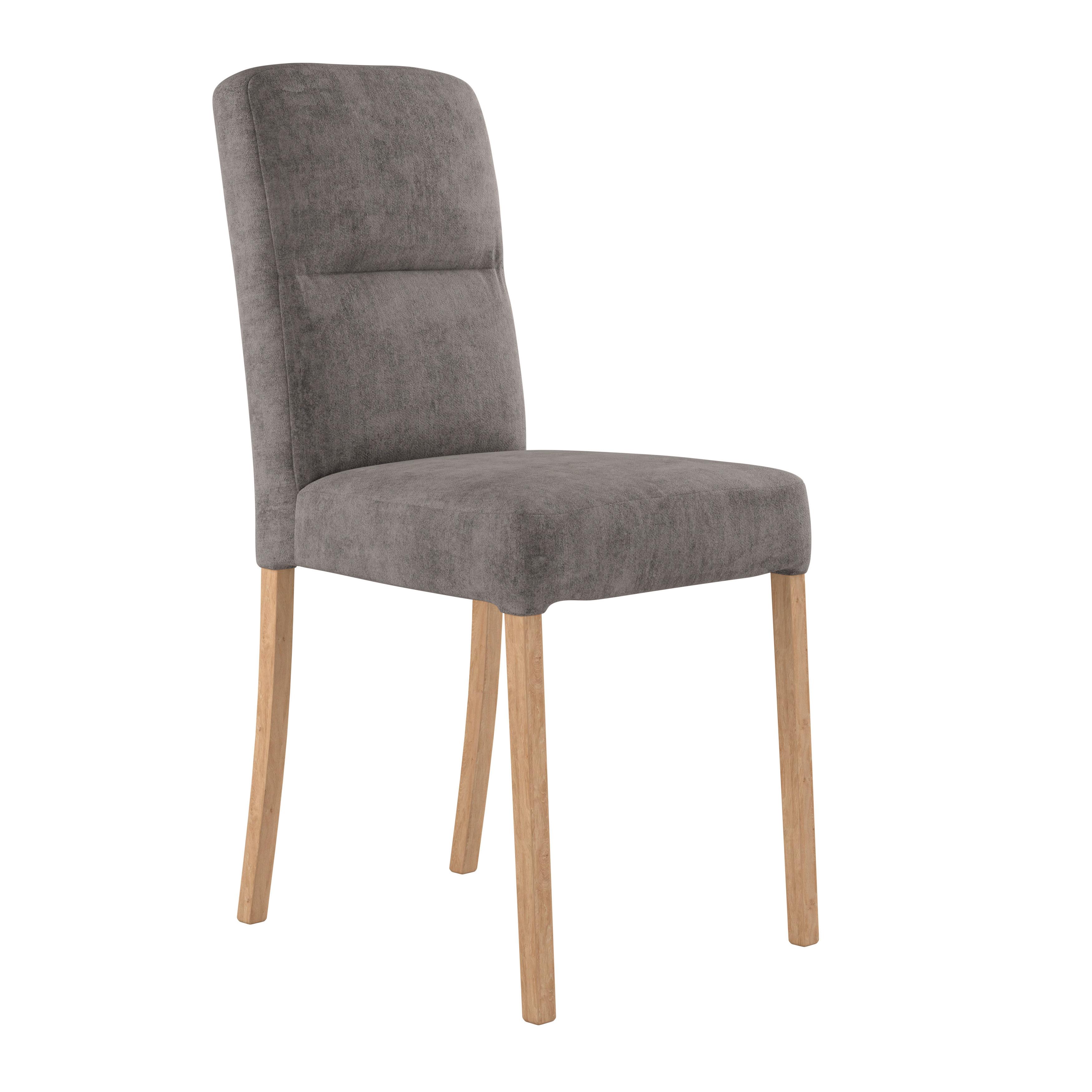 Vierfußstuhl Emma Ii Webstoff Grau, B: 43 Cm - Eichefarben/Grau, KONVENTIONELL, Holz/Textil (43/91/58cm)