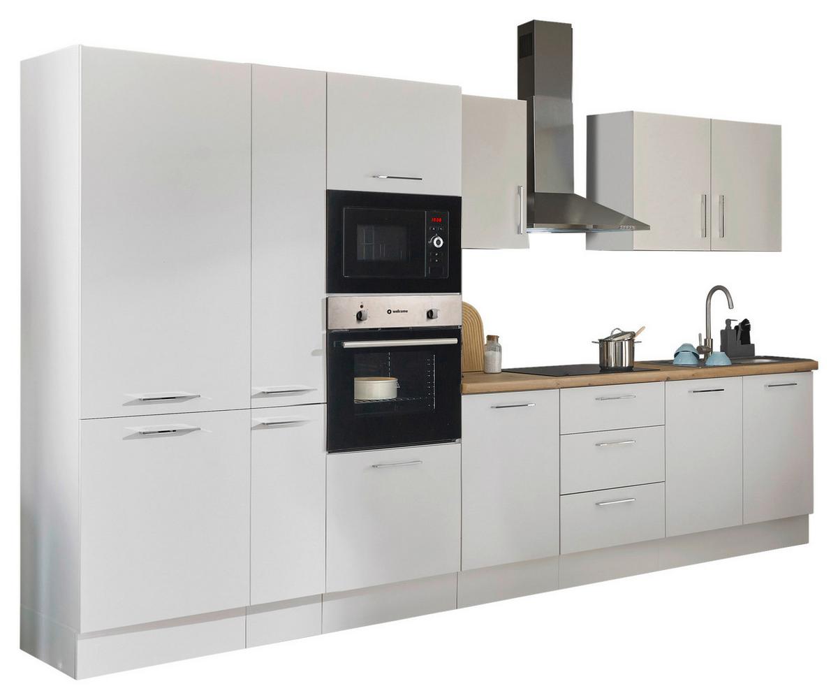 Küchenblock Turin Weiß/eiche Dekor B: 360 Cm - Weiß/Eiche Artisan, Basics, Holzwerkstoff (360cm) - MID.YOU