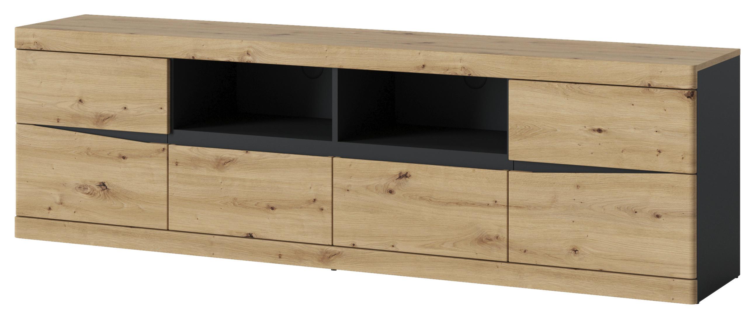 TV-Element Turino Eiche Artisan/Anthrazitb:200cm - Anthrazit/Eiche Artisan, Trend, Holzwerkstoff (200/60/39,9cm)