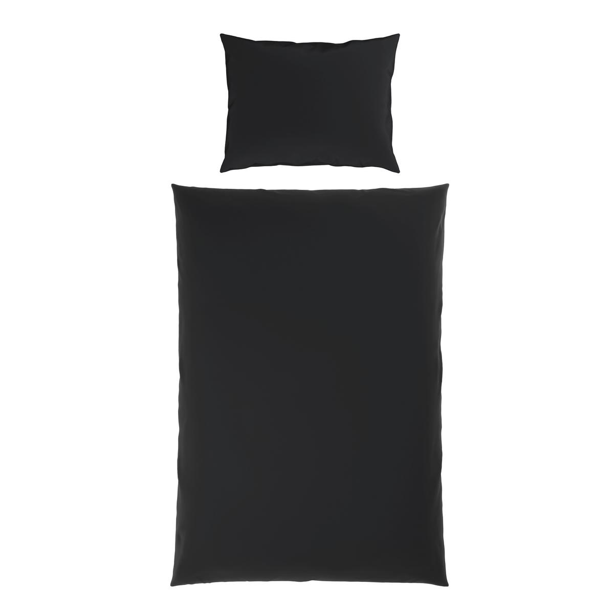 Bettwäsche 140x200 cm Lydia Satin, Schwarz - Schwarz, MODERN, Textil - Luca Bessoni