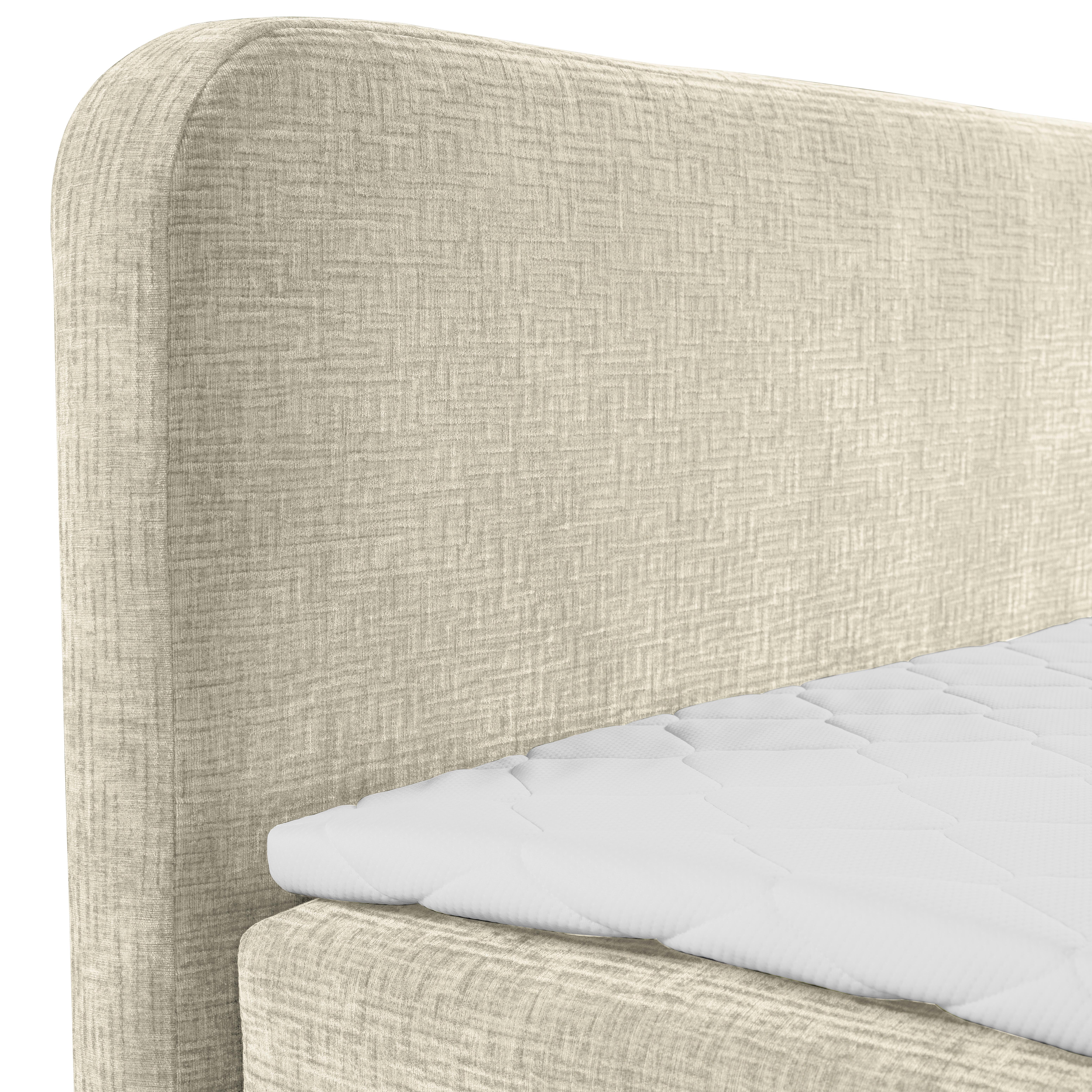 Boxbett mit Bettkasten Viva Creme 180x200 cm - Creme/Schwarz, MODERN, Holz/Kunststoff (180/200cm) - MID.YOU