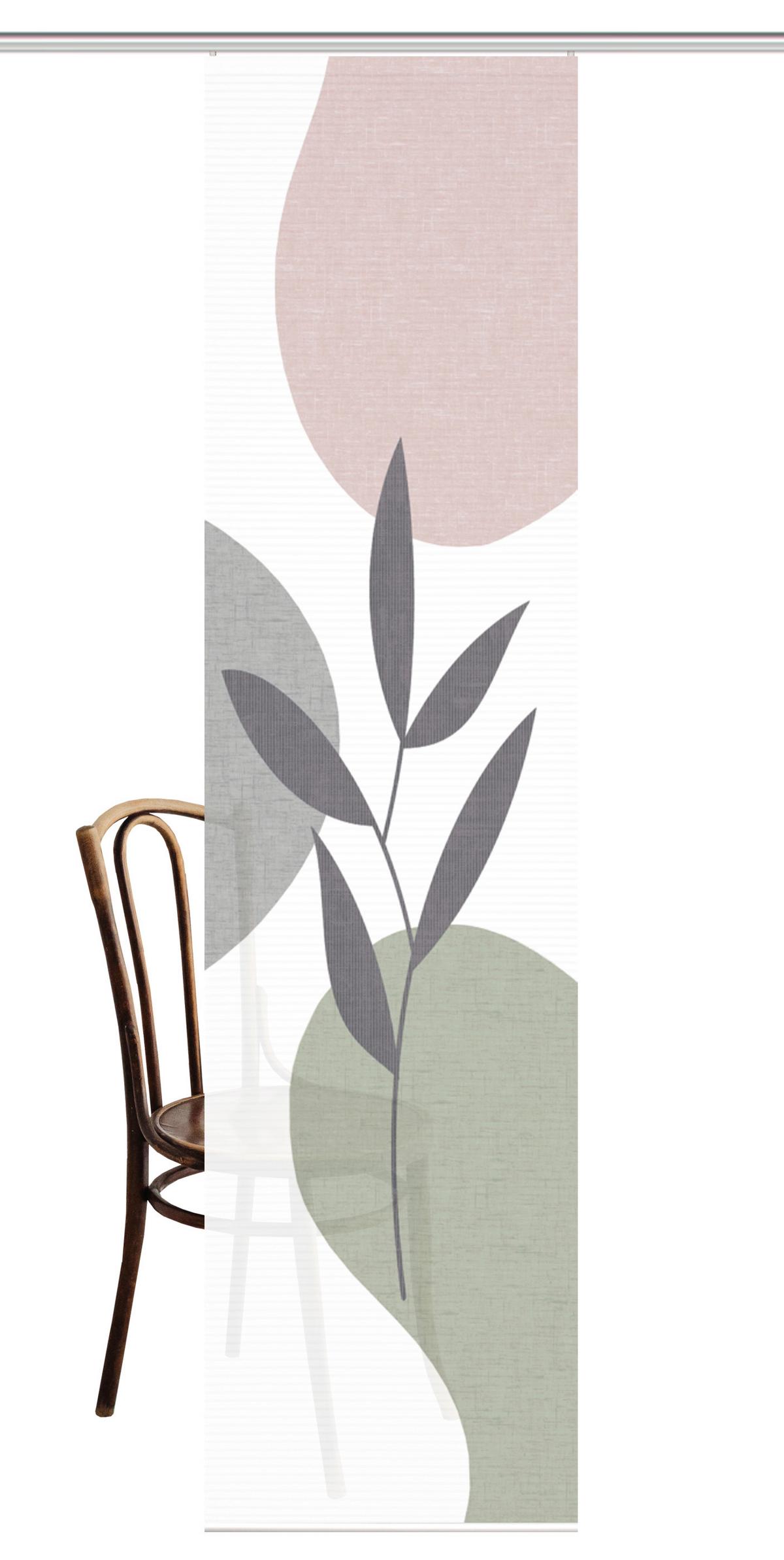 Flächenvorhang Fronda Altrosa Salbeigrün B: 60 cm - Salbeigrün/Altrosa, Natur, Textil (60/245cm)