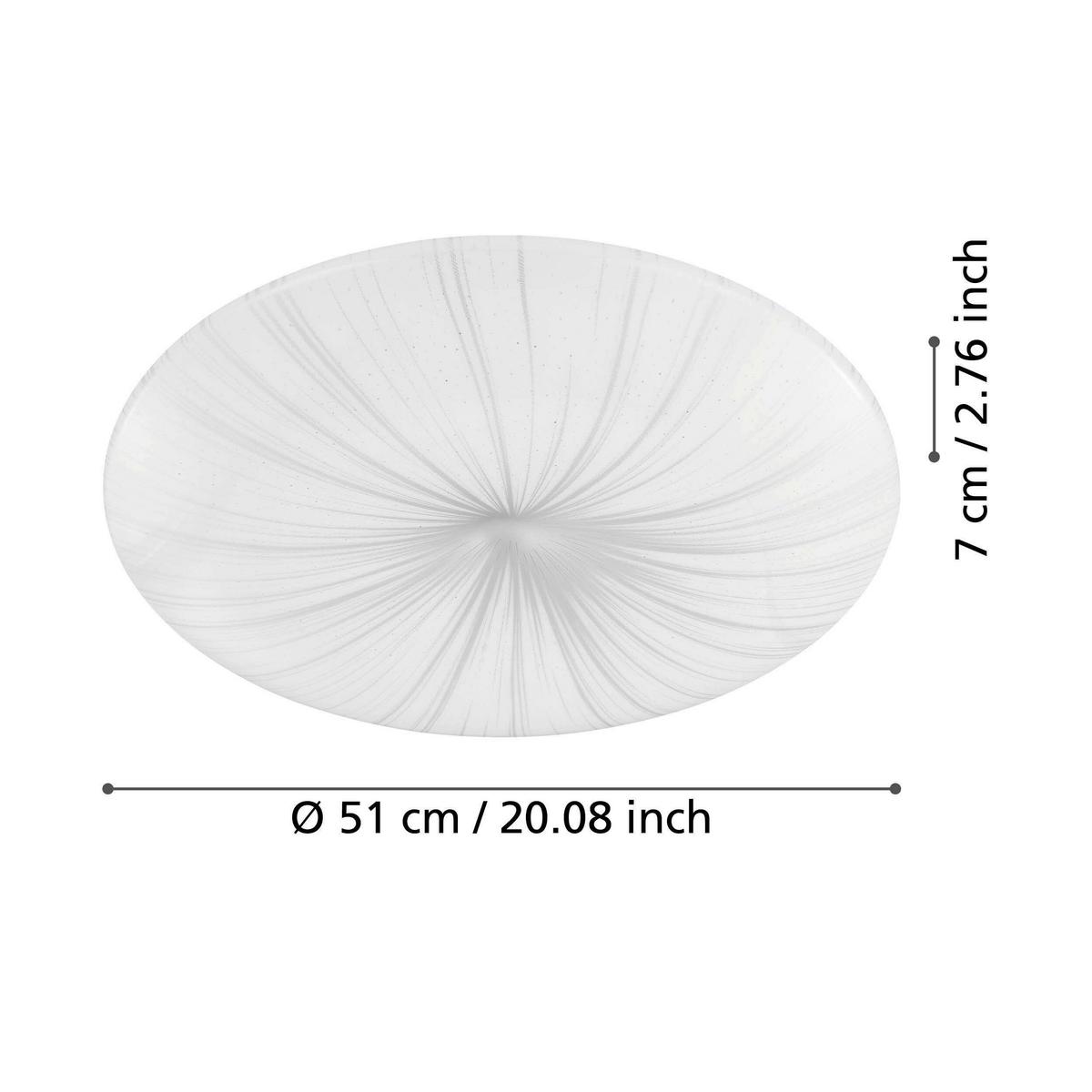 STROPNÉ LED SVIETIDLO NIEVES - biela/strieborná, Konventionell, kov/plast (51/7cm)