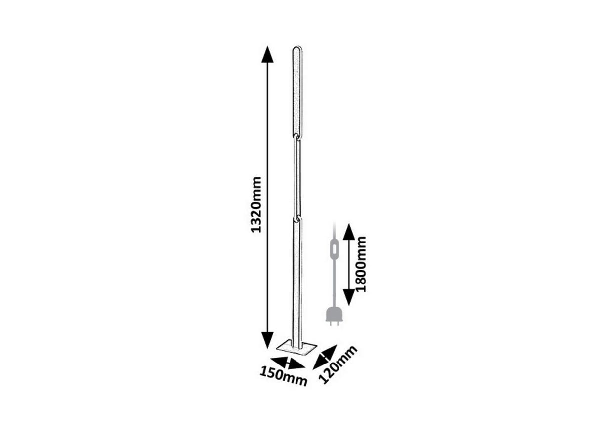 STOJACIA LAMPA SINDRI - čierna/biela, Design, kov/plast (15/132/12cm)
