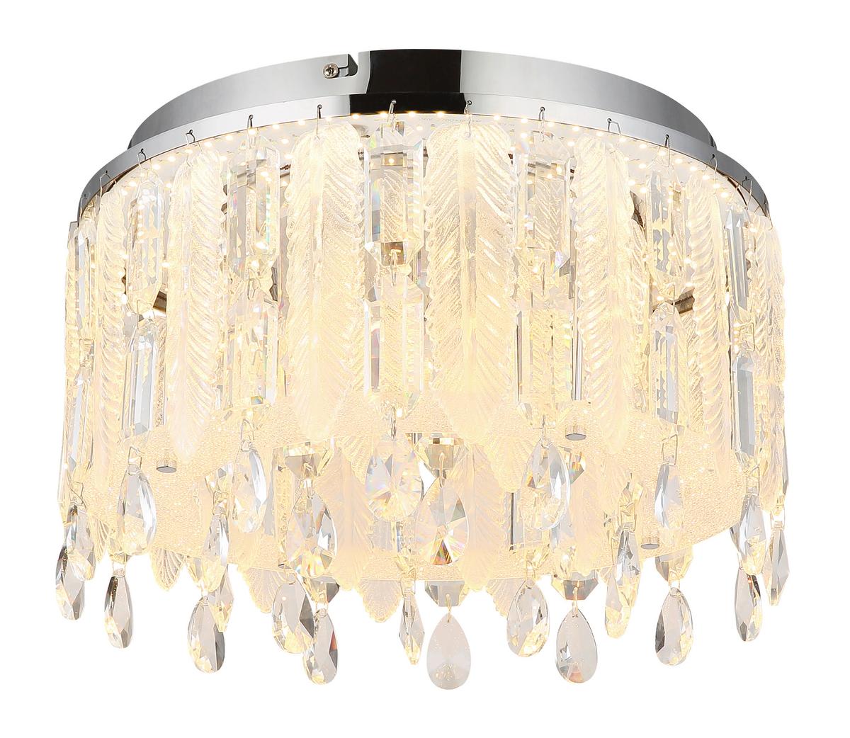 LED-Deckenleuchte 67176-38d - Klar/Chromfarben, KONVENTIONELL, Glas/Kunststoff (38/26cm) - Globo