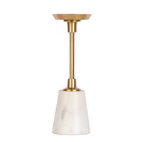 Kerzenständer Fayya Weiß/ Goldfarben Dxh 10x30 Cm - Goldfarben/Weiß, Trend, Stein/Metall (10/30/10cm) - Kayoom