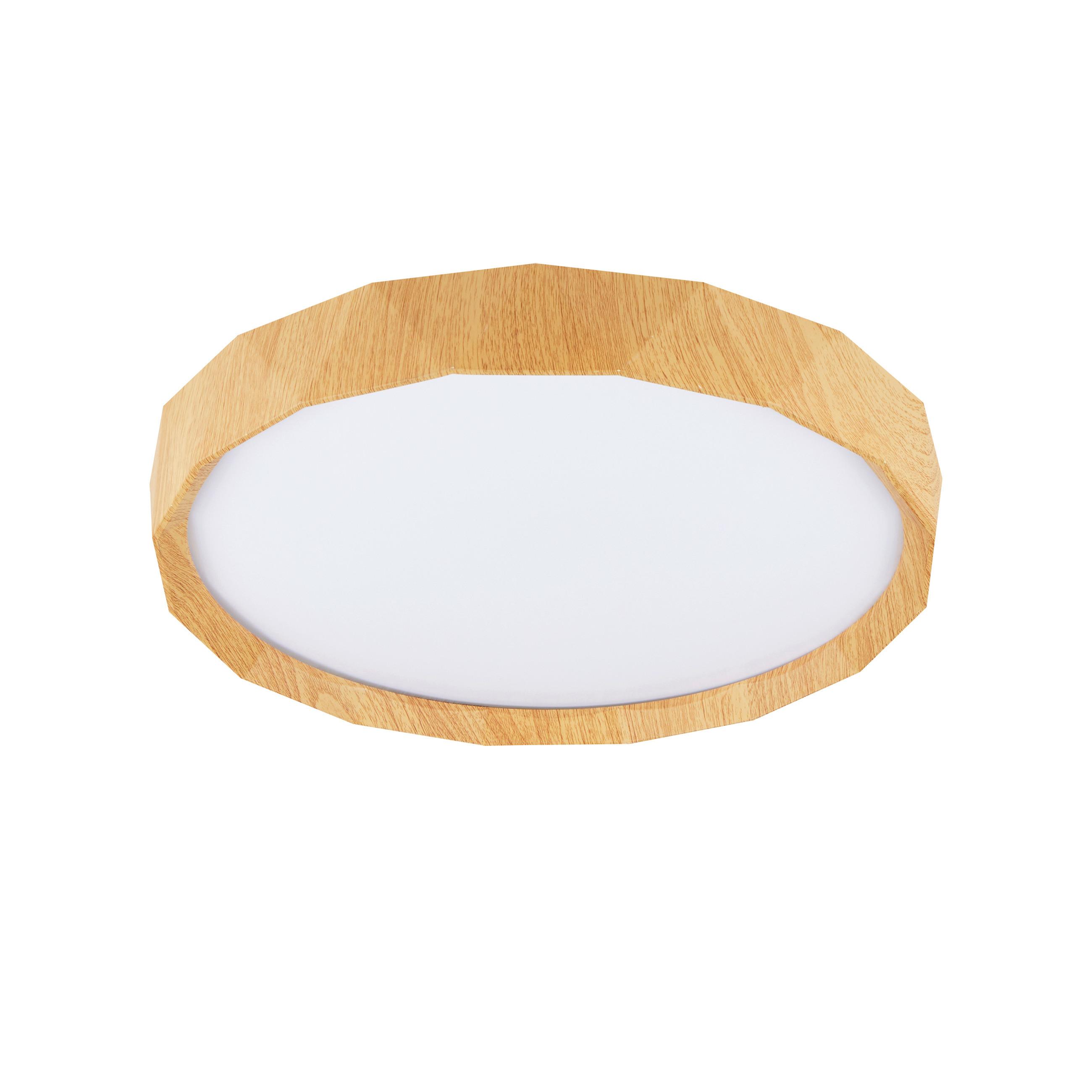LED-DECKENLEUCHTE 13-17666 CADIX - Weiß, Natur, Holz/Kunststoff (38.5/38.5/7cm)