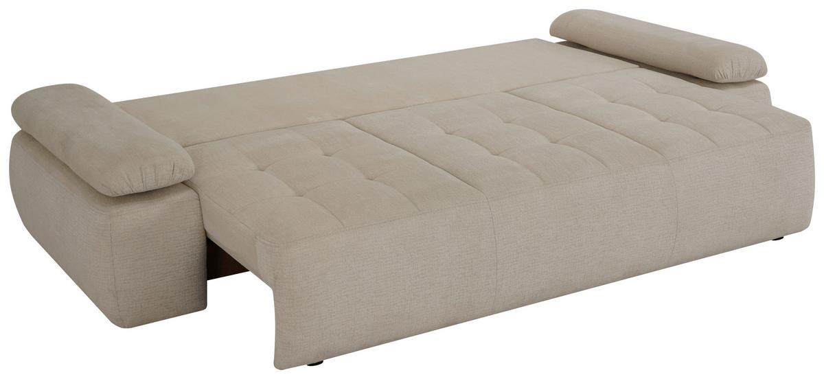 Schlafsofa Madox Beige B: 255 cm - Beige/Schwarz, Design, Textil (255/89/109cm) - MID.YOU
