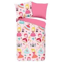 Kinderbettwäsche Royalty Rosa Rot 135x200 Cm - Rot/Rosa, Design, Textil (135/200cm)