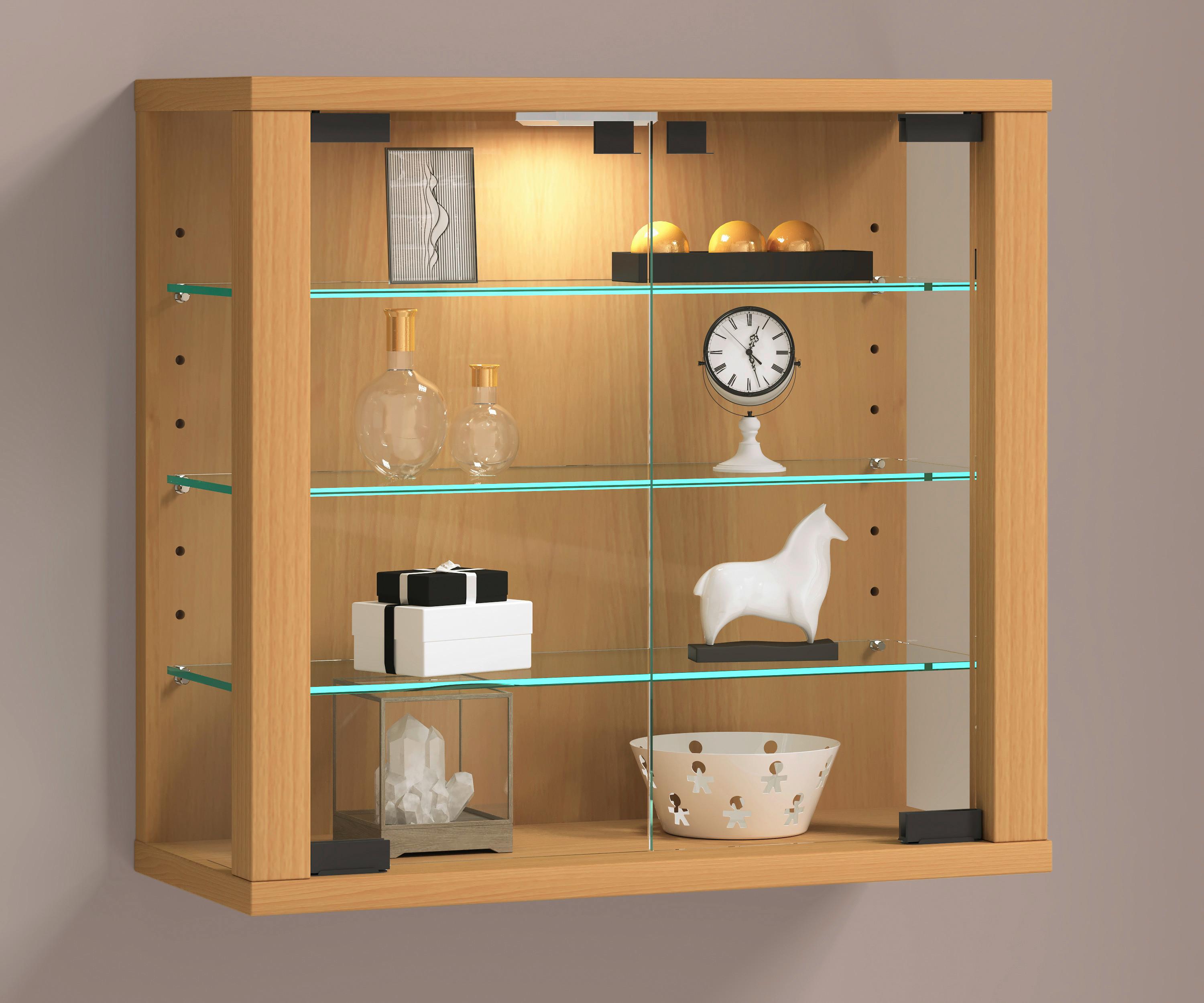Vitrine Vitrosa Buchefarben Dekor B: 43 cm - Buchefarben, Design, Glas/Holzwerkstoff (43/40/18cm) - MID.YOU